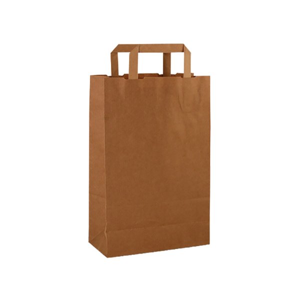 250 Stk. Papiertragetaschen braun 18+8x22 cm