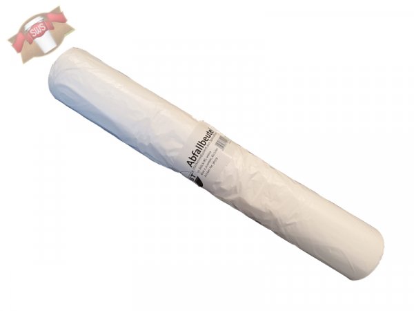 250 Stk. Abfallbeutel stärkenreduziert aus Spezialfolie Müllsäcke 60 ltr. 300+300x700 mm weiß auf Rolle
