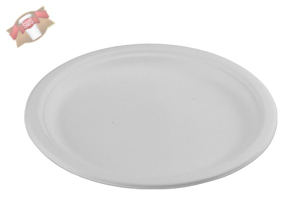 50 Stk. Menüteller Imbißteller aus Zuckerrohr (Bagasse) ungeteilt oval 26x20 cm