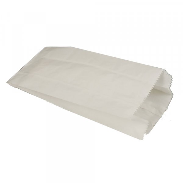 1000 Stk. Bäckerfaltenbeutel Papierfaltenbeutel weiß 10x5x22 cm