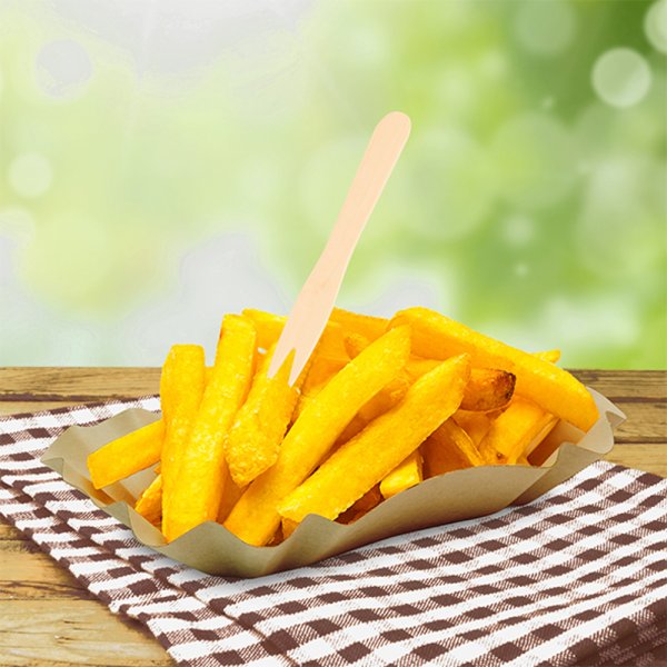 250 Stk. Pappschale oval 19x11x3cm braun aus Frischfaser mit Fettbarriere