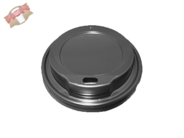 100 Stk. Domdeckel schwarz Ø 90 mm Deckel für 0,3 / 0,4 ltr. Becher