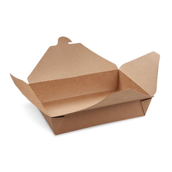 50 Stk. Faltbox Food box FSC Mix/PE fettdicht kraft L 195x138x48 mm 1400 ml