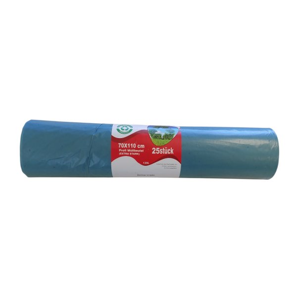 10 Rollen Müllsäcke 120 l LDPE 700 x 1100 mm blau Typ 60 je 25 Säcke