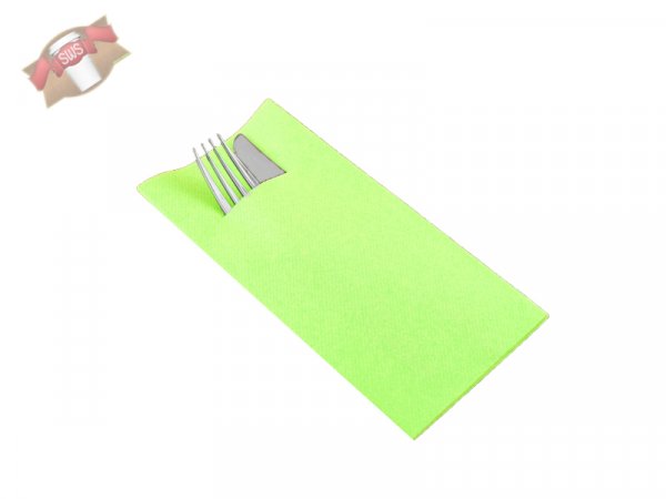 100 Stk. Airlaid Bestecktasche apfelgrün 60g 1/8 Falz