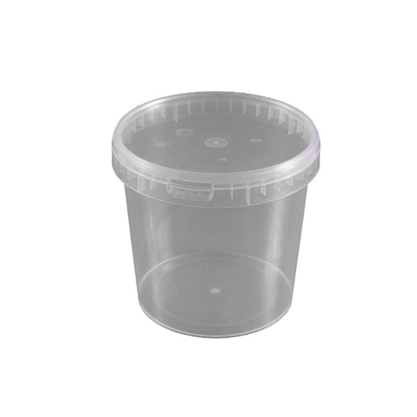 430 Stk. PP-Behälter 520 ml transparent mit Originalitätsverschlussdeckel