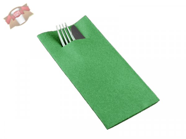100 Stk. Bestecktaschen grün 40x40 cm  1/8 Falz 4-lagig