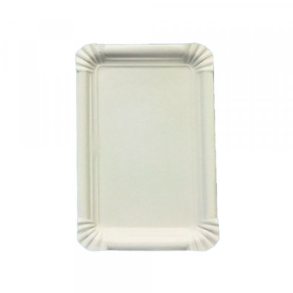 250 Stk. weiße eckige Pappteller 13 x 20 cm – Kuchenteller, Imbissteller & mehr