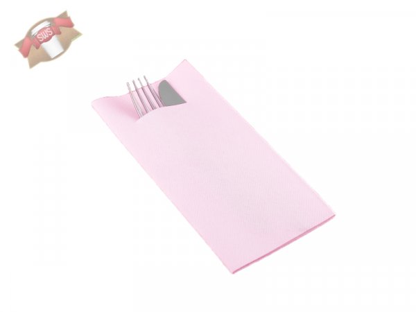 100 Stk. Airlaid Bestecktasche light rosa 60g 1/8 Falz