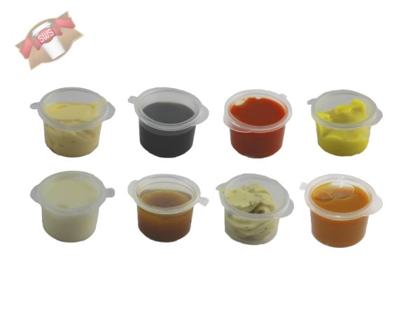 2000 Stk. Dressingbecher Buttertöpfchen 15 ml mit Deckel klar