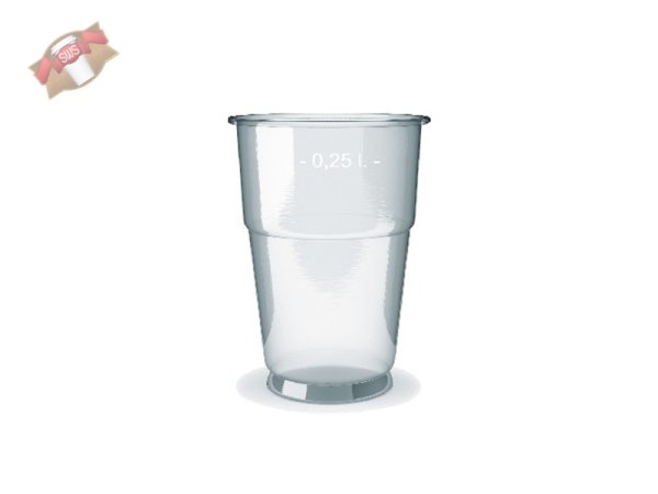 50 Stk. PET Trinkbecher Ausschankbecher 250 ml Ø 78  mm