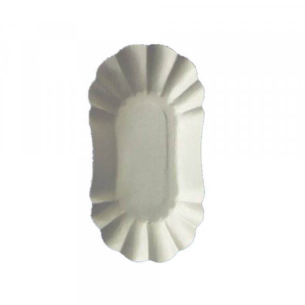 250 Stk. ovale Pappschalen 125x205x35 mm weiß Pommes-/Currywurstschalen