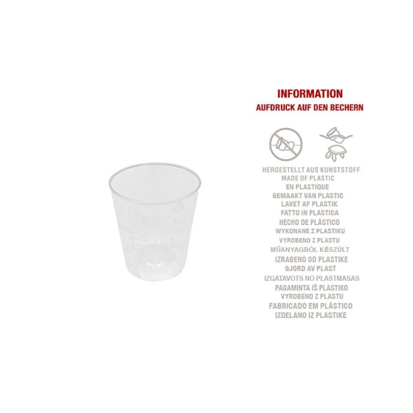 40 Stk. Schnapsglas 4 cl PS klar