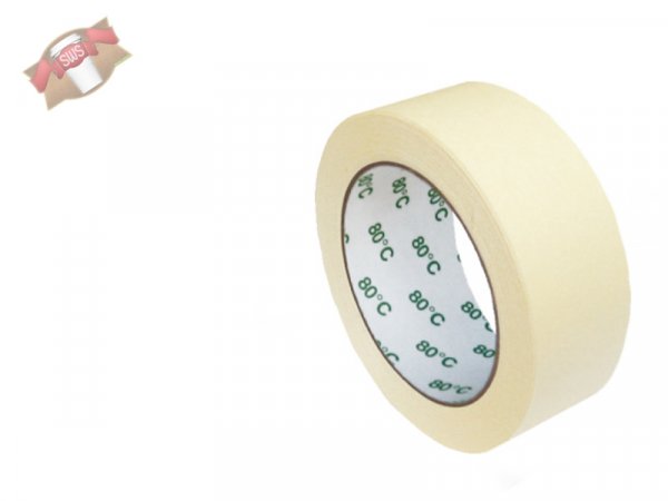 24 Stk. Krepp Klebeband weiß hitzebeständig bis 80°C 50 m x 38 mm
