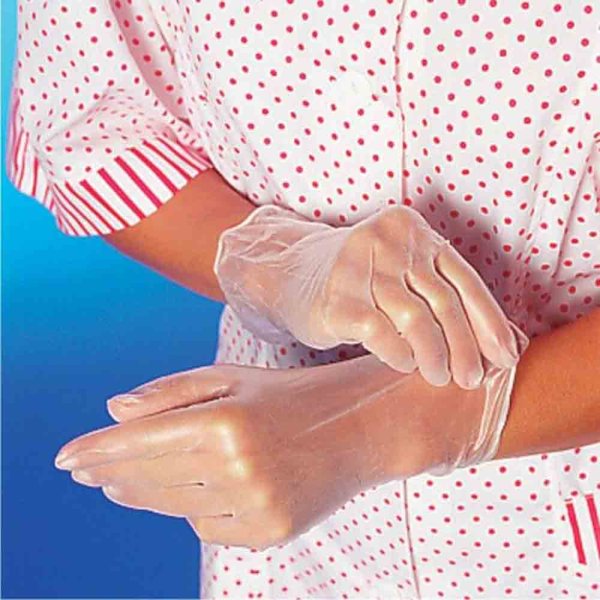 100 Stk. Vinyl-Handschuhe L transparent gepudert
