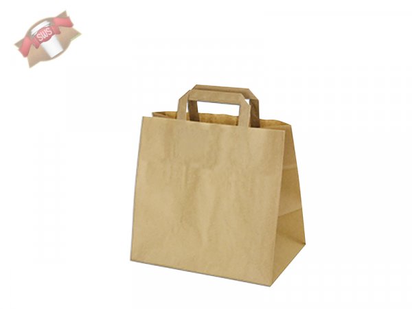 50 Stk. Papiertragetaschen braun 26x17x25 cm