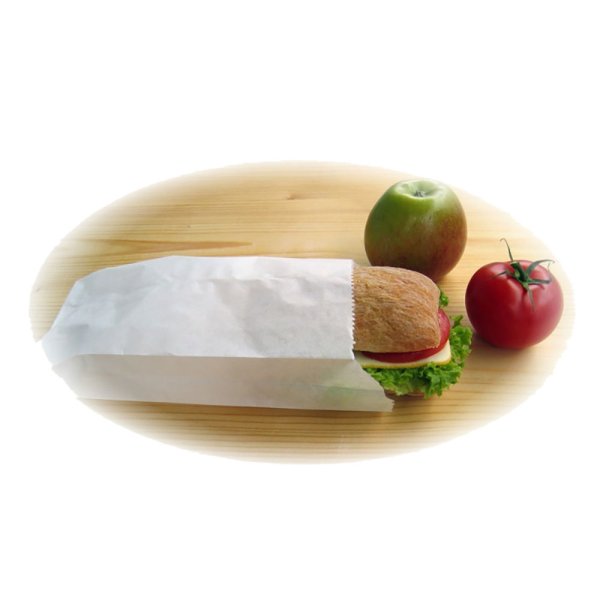 1000 Stk. Papierfaltenbeutel Bäckerfaltenbeutel weiß 15+7x35 cm