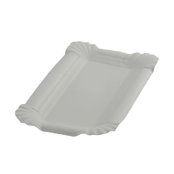 250 Stk. Pappteller Kuchenteller eckig 7x14 cm weiß