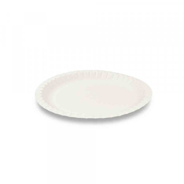 100 Stk. runde Pappteller Ø 23 x 1,6 cm weiß – Snackteller, Kuchenteller