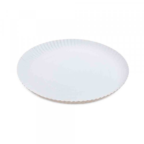 50 Stk. runde Pappteller Ø 30 x 2 cm weiß aus Frischfaser – Imbissteller