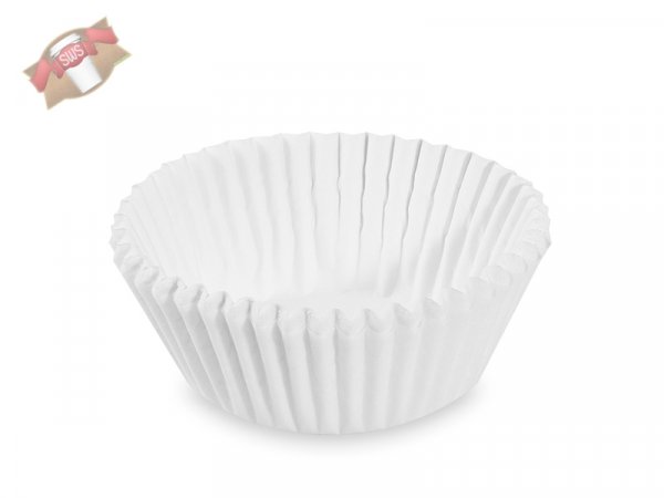 1000 Stk. Gebäckkapseln Muffinförmchen weiß Ø 35x20 mm