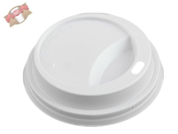 100 Stk. Deckel für Kaffeebecher Ø 80 mm weiß