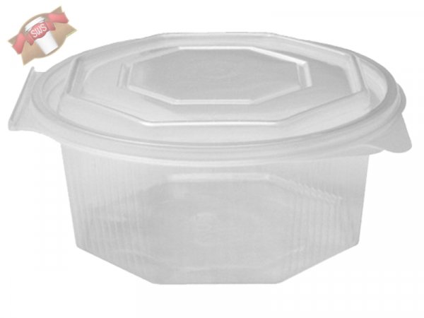 50 Stk. Haushaltsboxen Salatschalen Achteckbecher 750 ml