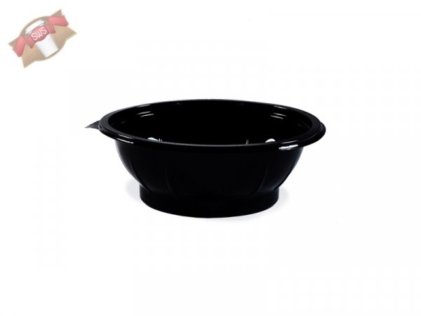 50 Stk. Salatschalen Salatbecher schwarz 600 ml PET