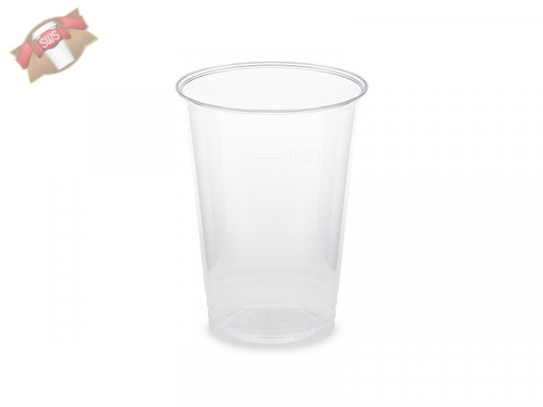 50 Stk. PLA Ausschankbecher 300 ml klar Trinkbecher Plastikbecher