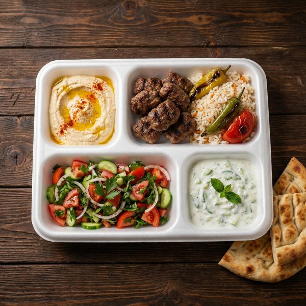 200 Stk. Menüteller XPS 4-geteilt 300 x 265 x 30 mm weiß