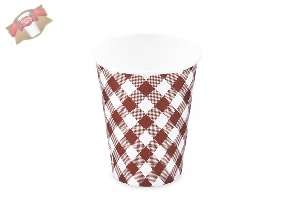 50 Stk. Kaffeebecher Coffee to go Pappbecher Becher 420 ml Größe L KARO