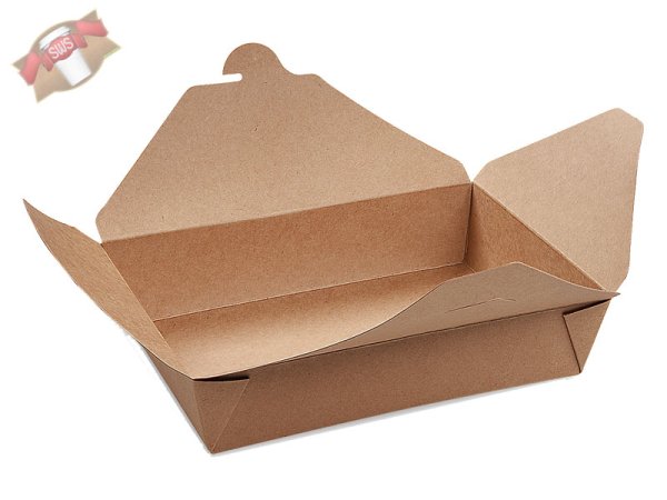 50 Stk. Faltbox Food box FSC Mix/PE fettdicht kraft L 195x140x50 mm 1500 ml