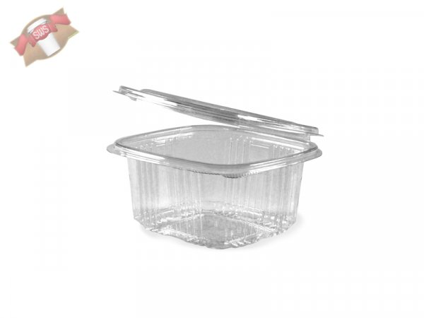 50 Stk. Klappschalen Salatschalen mit Deckel PET 500 ml