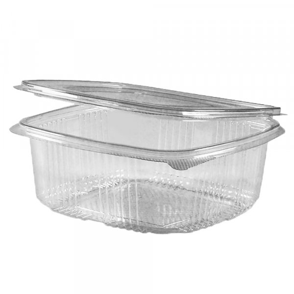 50 Stk. Klappschalen Salatschalen mit anhängendem Deckel PET 1000 ml
