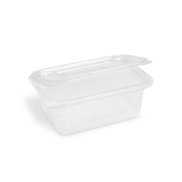 50 Stk. Klappschalen Salatschalen mit anhängendem Deckel RPET 1000 ml