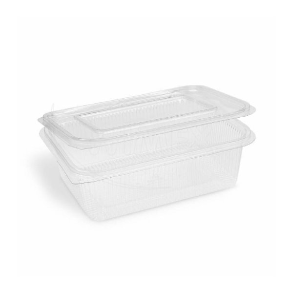 50 Stk. Klappschalen Salatschale mit Deckel PET 1500 ml