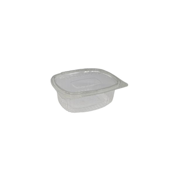 50 Stk. Feinkostbecher oval klar mit Deckel 500 ml PET