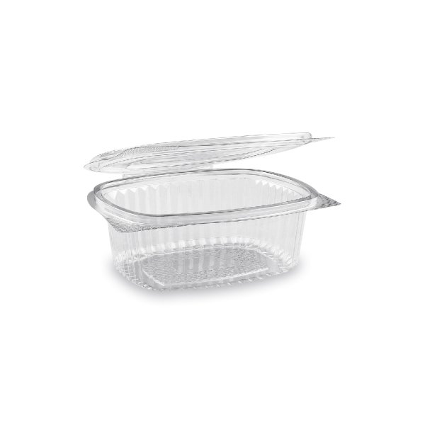 50 Stk. Feinkostbecher oval klar mit Deckel 500 ml PET