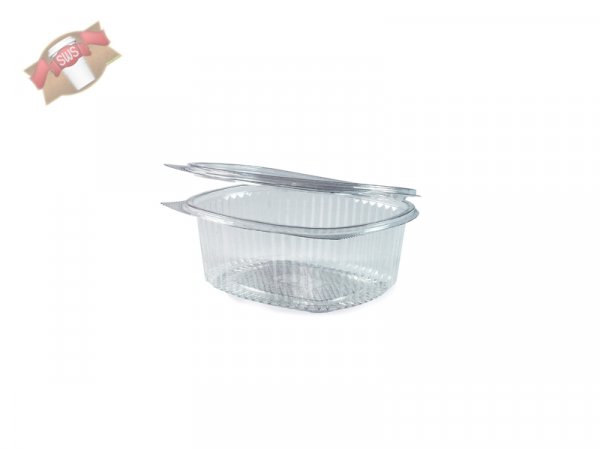 50 Stk. Feinkostbecher oval klar mit Deckel 750 ml PET