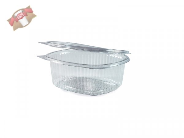 50 Stk. Feinkostbecher oval klar mit Deckel 1500 ml PET