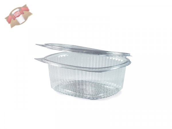 50 Stk. Feinkostbecher oval klar mit Deckel 2000 ml PET