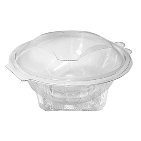 50 Stk. Klappschalen Salatschalen Rundbecher mit Deckel PET 250 ml