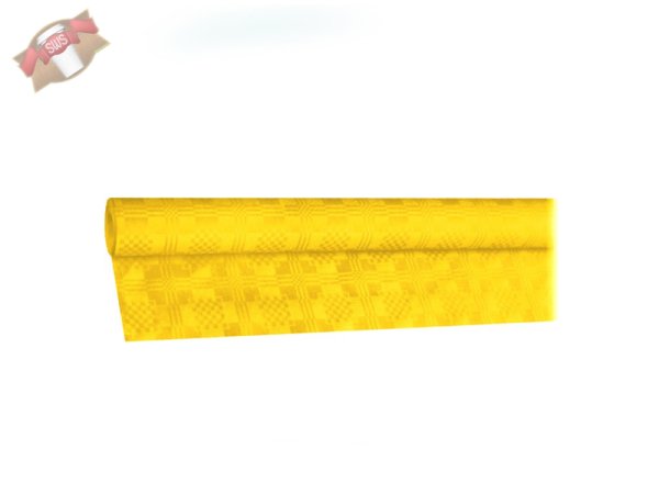 1 Tischtuchrolle Damastprägung 8 m x 120 cm gelb