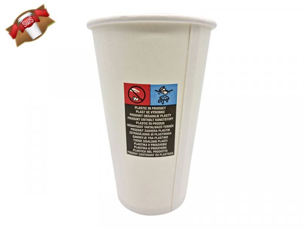 10 Stk. Pappbecher Kaffeebecher Hartpapierbecher 500 ml weiß