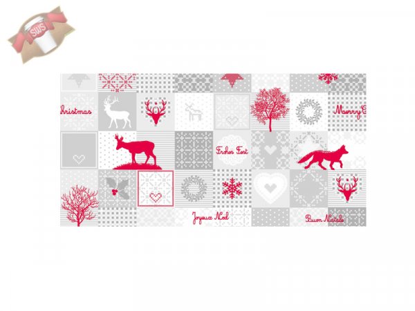 4 Rollen Tischläufer 24mx40cm grau-rot Linclass Weihnachtsmotiv Pepe