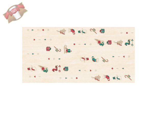 4 Rollen Tischläufer 24mx40cm beige-rot-grün Linclass Weihnachtsmotiv Grace