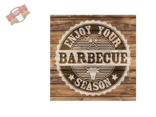 20 Stk. Servietten Motivservietten Barbecue Season 3-lagig 33x33 cm