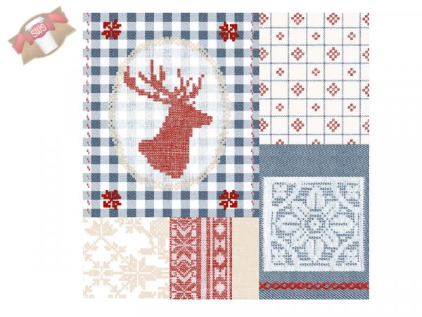 300 Stk. Servietten 40x40 cm Weihnachtsmotiv Luke