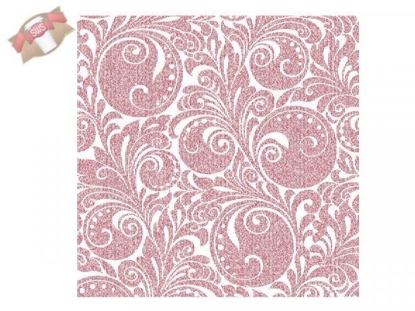 300 Stk. Weihnachts-Serviette 48 x 48cm, 1/4 Falz Motiv Jordan bordeaux
