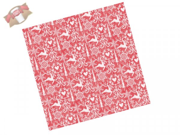 60 Stk. Weihnachts-Tischdecke 80 x 80 cm 1/8-Falz Motiv BOB rot